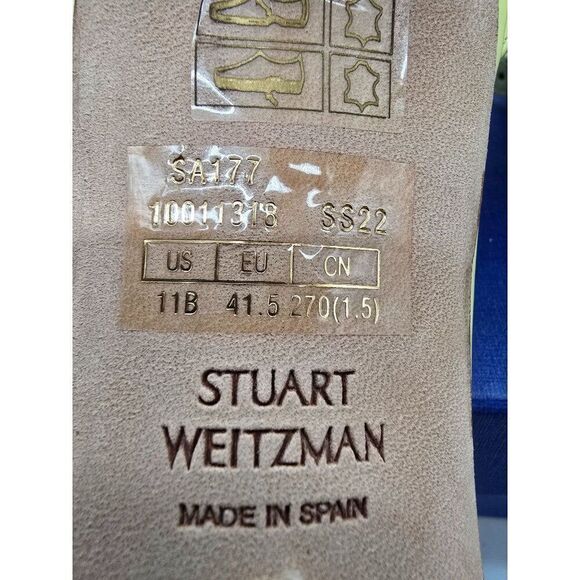 Stuart Weitzman Yellow Patent Leather Nudistscurve 100 Sandals Size 11 Women’s H - Picture 10 of 12